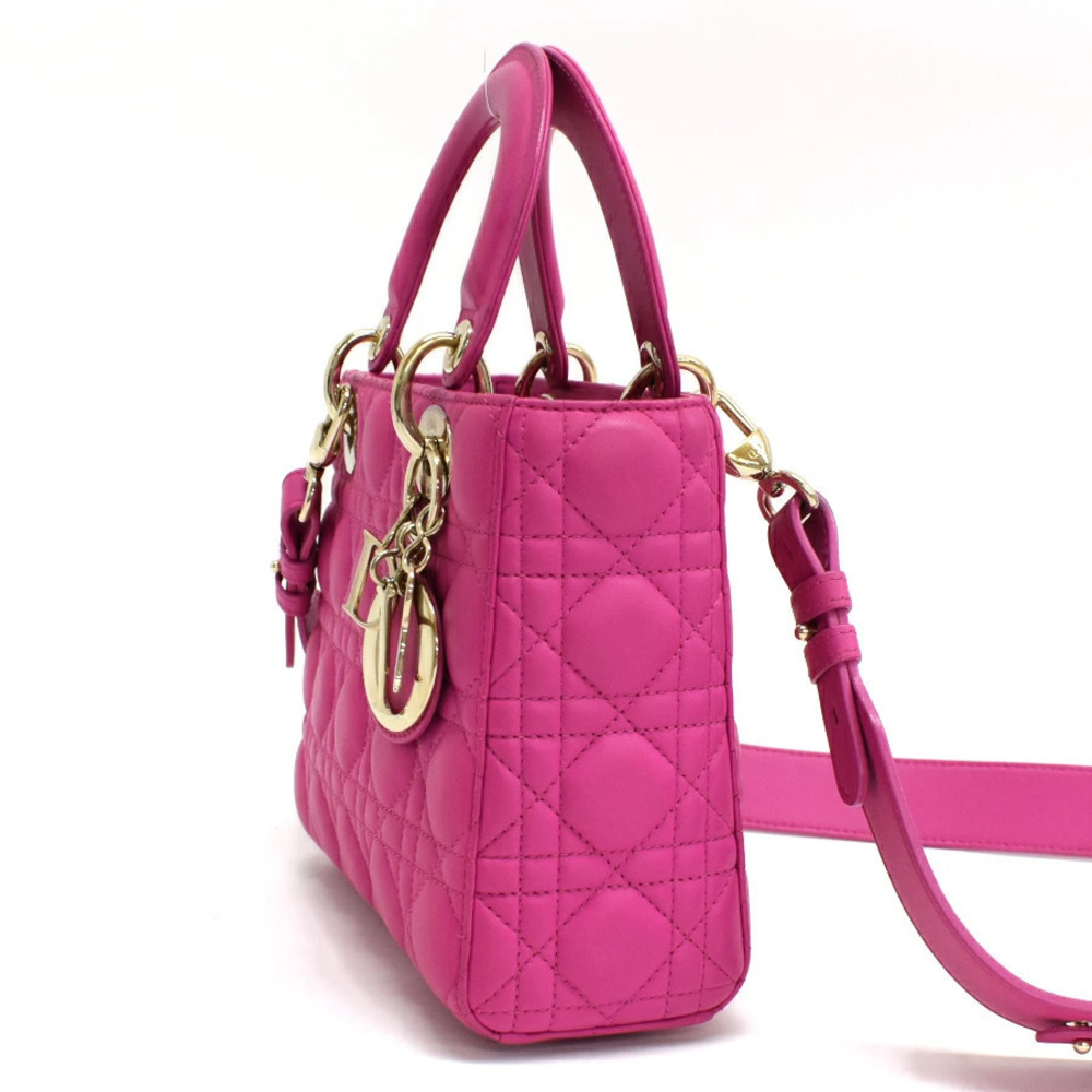 Dior  Christian My Handbag Leather Lady ABC Pink Shocking Bag